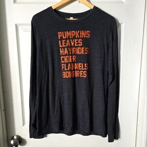 Women's Fall LS T Shirt Tee Sz L